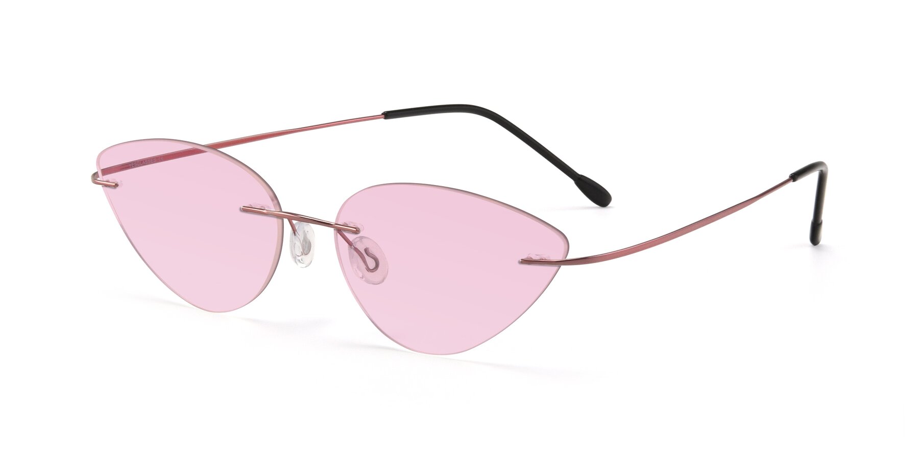 Angle of Pat in Light Pink with Light Pink Tinted Lenses