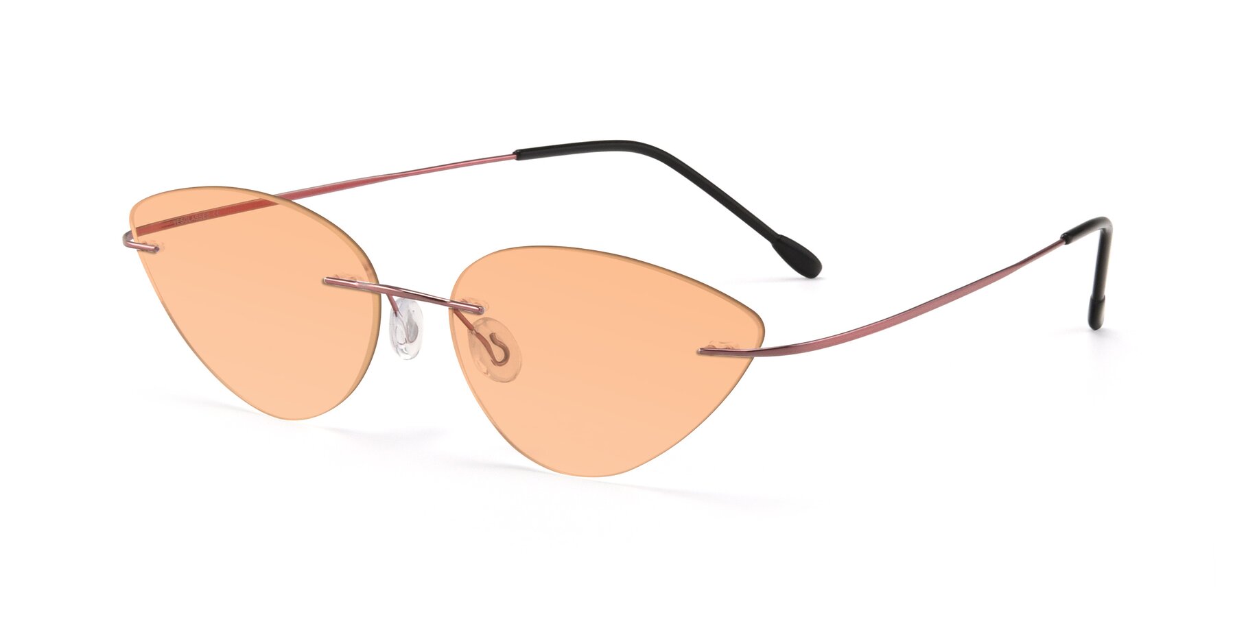 Angle of Pat in Light Pink with Light Orange Tinted Lenses
