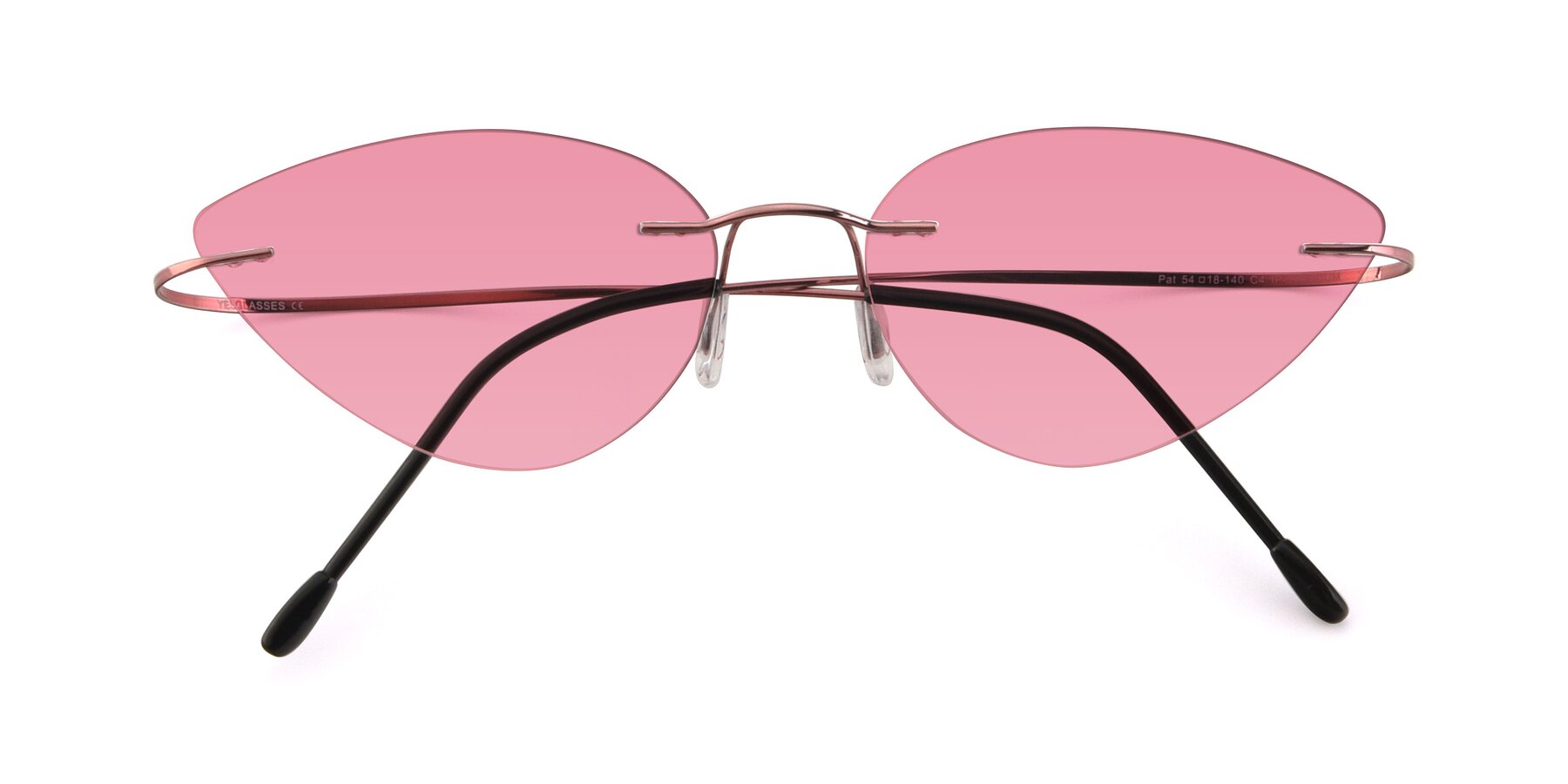 Folded Front of Pat in Light Pink with Pink Tinted Lenses