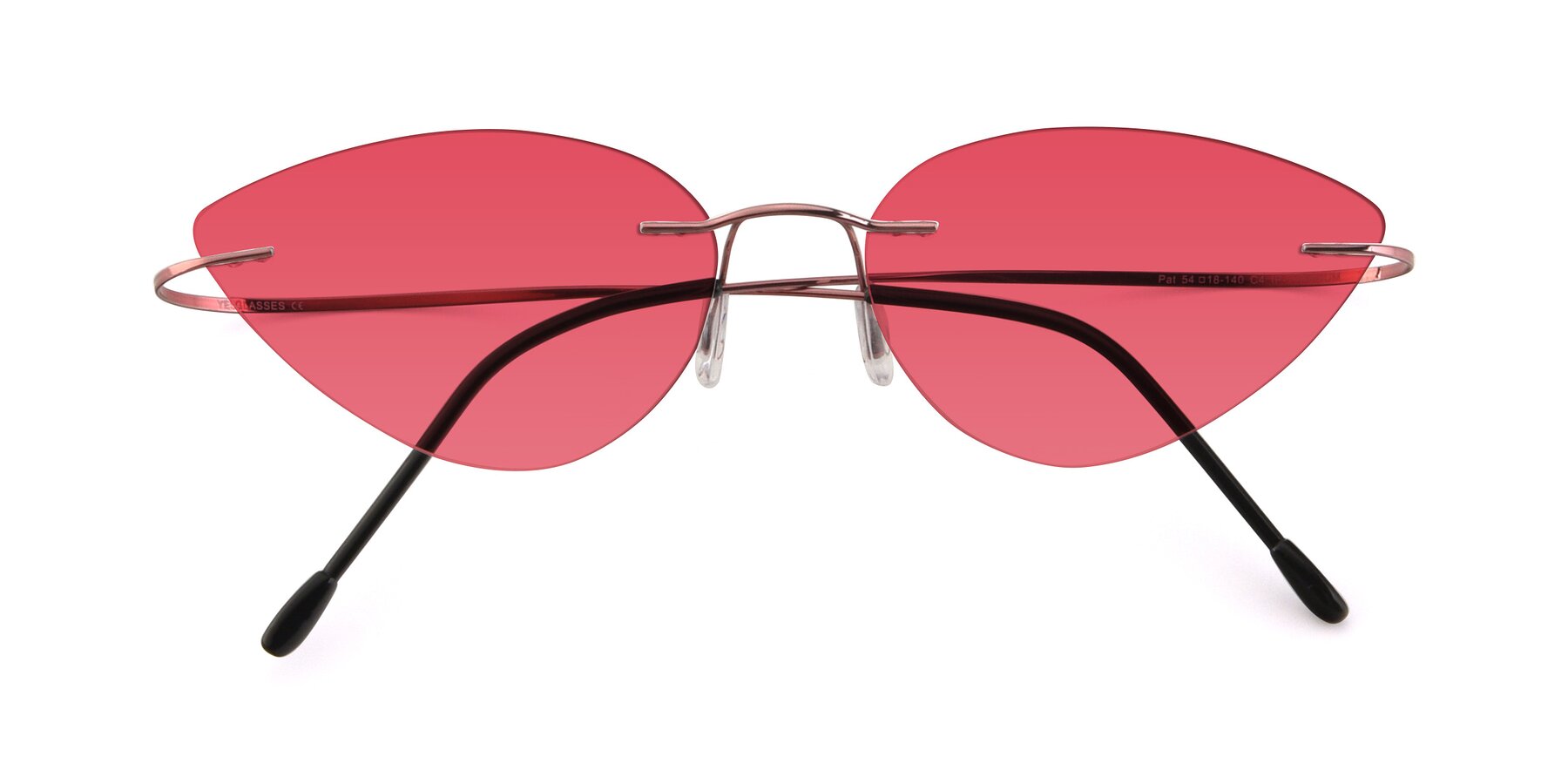 Folded Front of Pat in Light Pink with Red Tinted Lenses