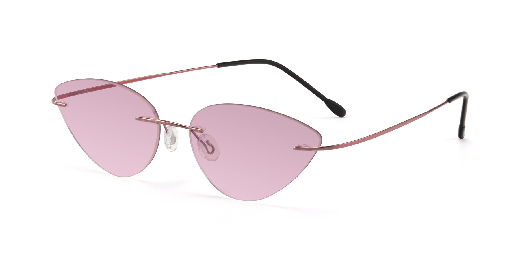 Angle of Pat in Light Pink with Light Wine Tinted Lenses