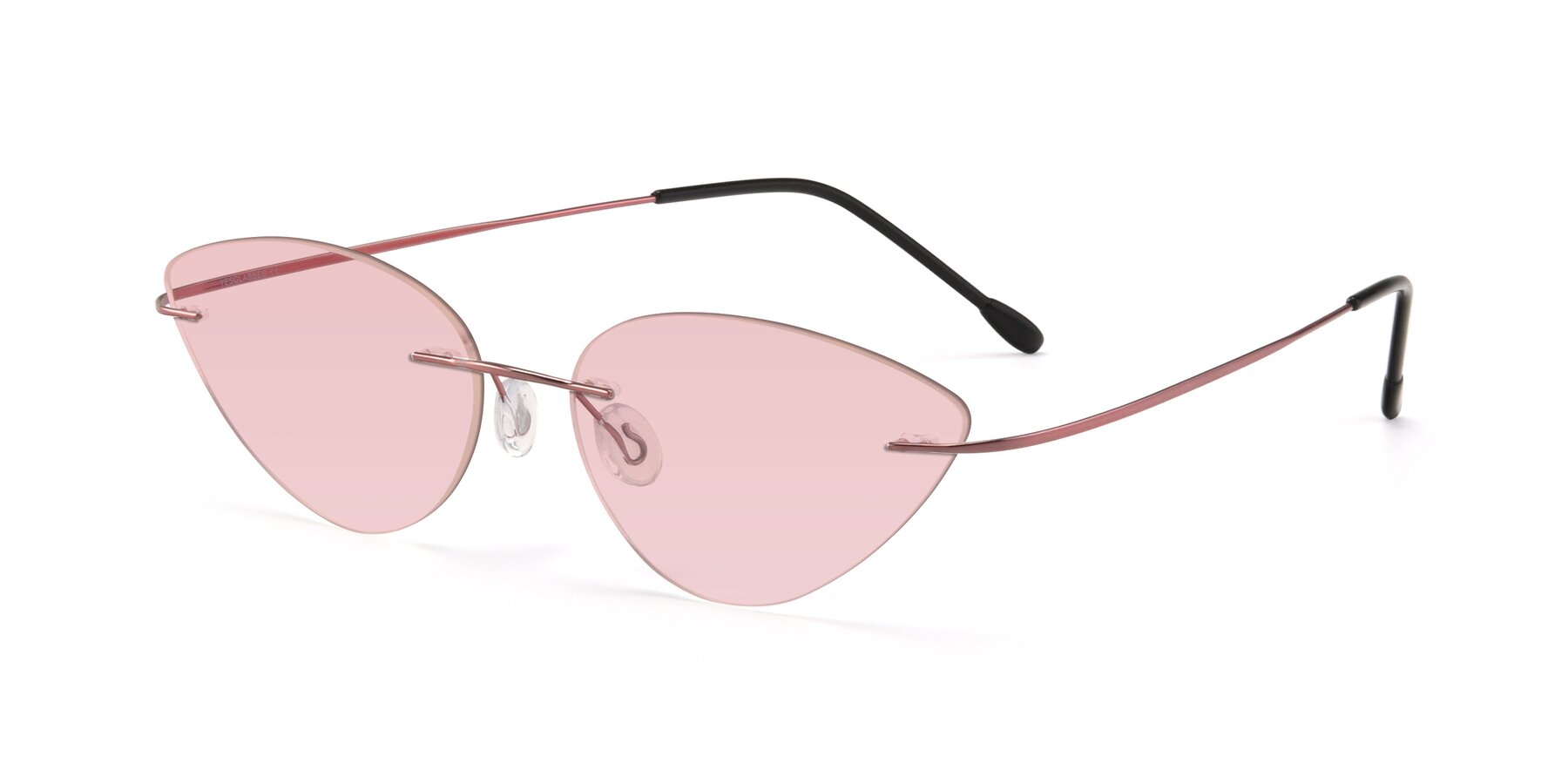 Angle of Pat in Light Pink with Light Garnet Tinted Lenses