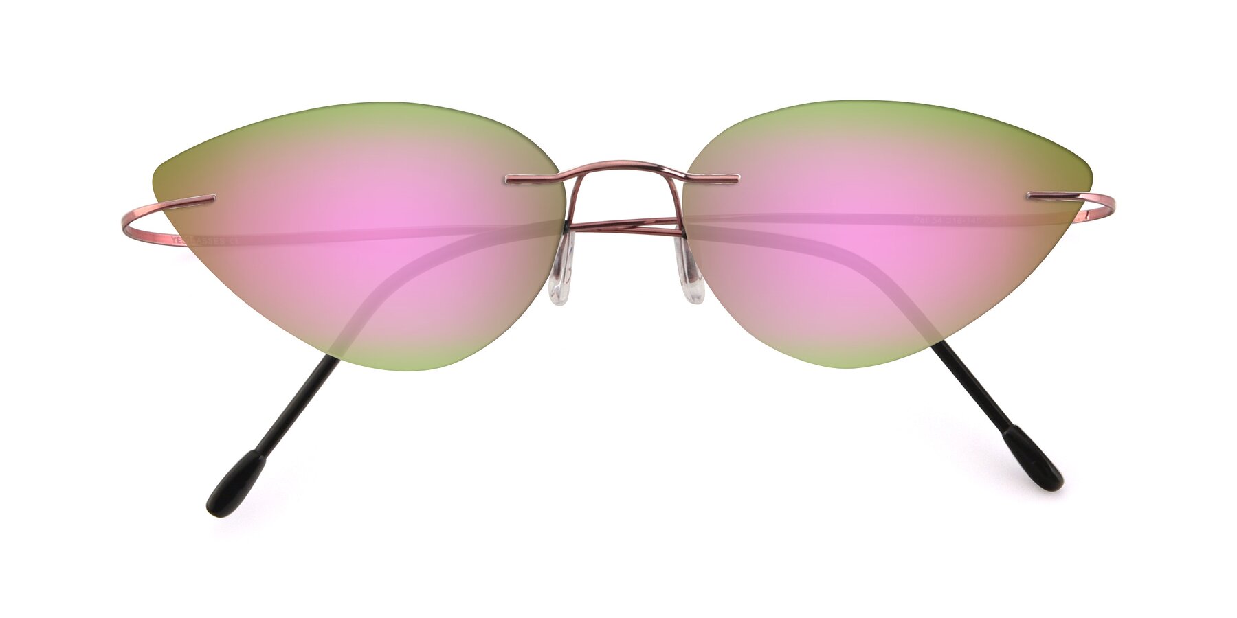 Folded Front of Pat in Light Pink with Pink Mirrored Lenses