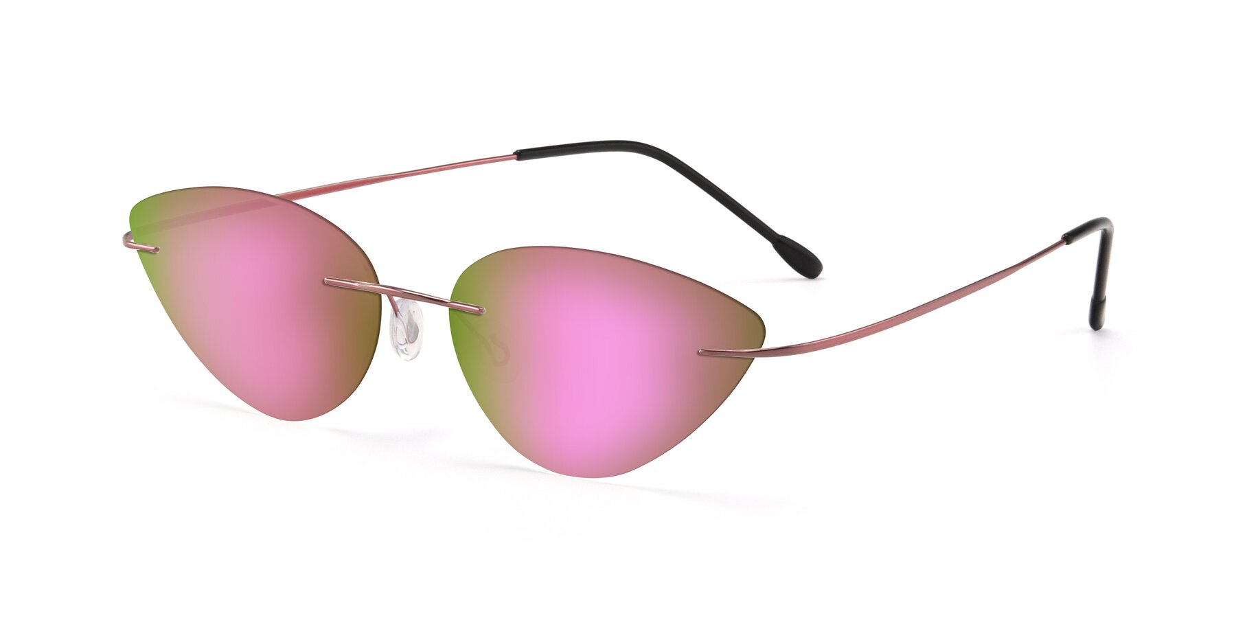 Angle of Pat in Light Pink with Pink Mirrored Lenses