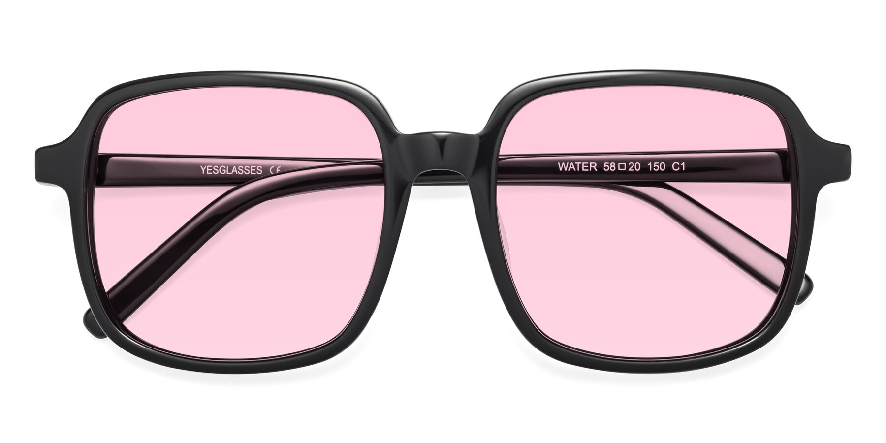 Folded Front of Water in Black with Light Pink Tinted Lenses