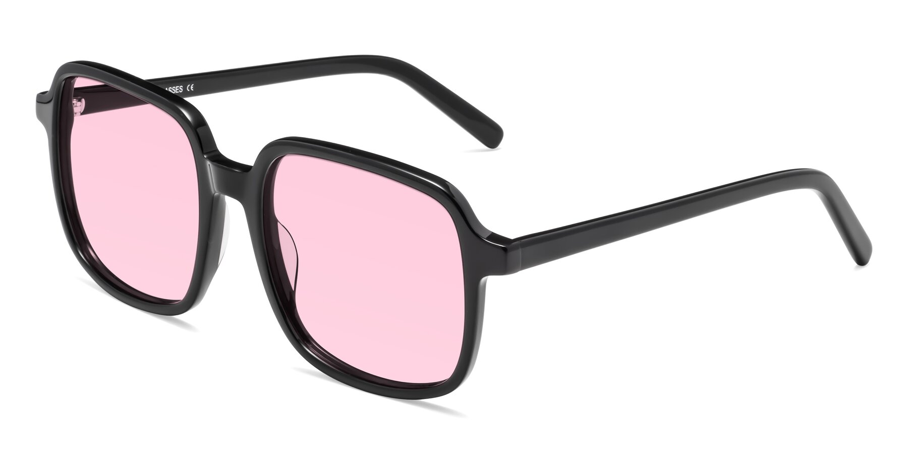 Angle of Water in Black with Light Pink Tinted Lenses
