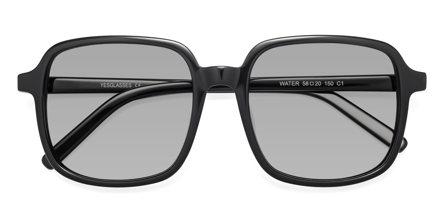 Folded Front of Water in Black with Light Gray Tinted Lenses