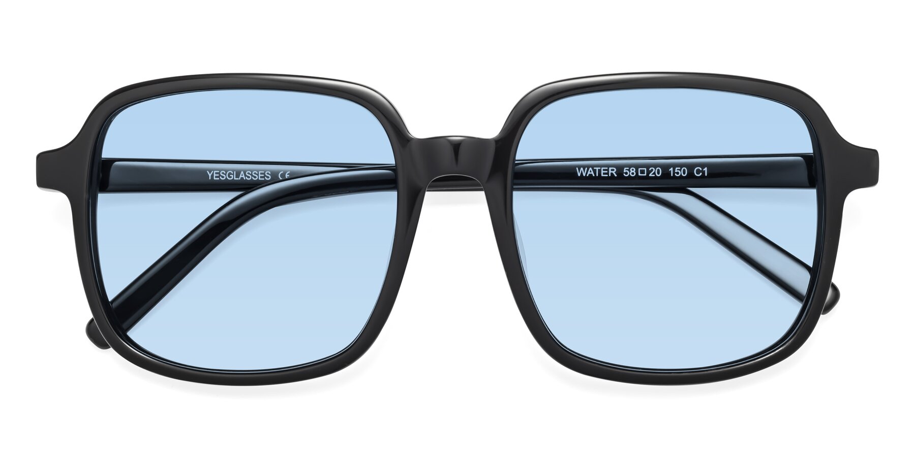 Folded Front of Water in Black with Light Blue Tinted Lenses