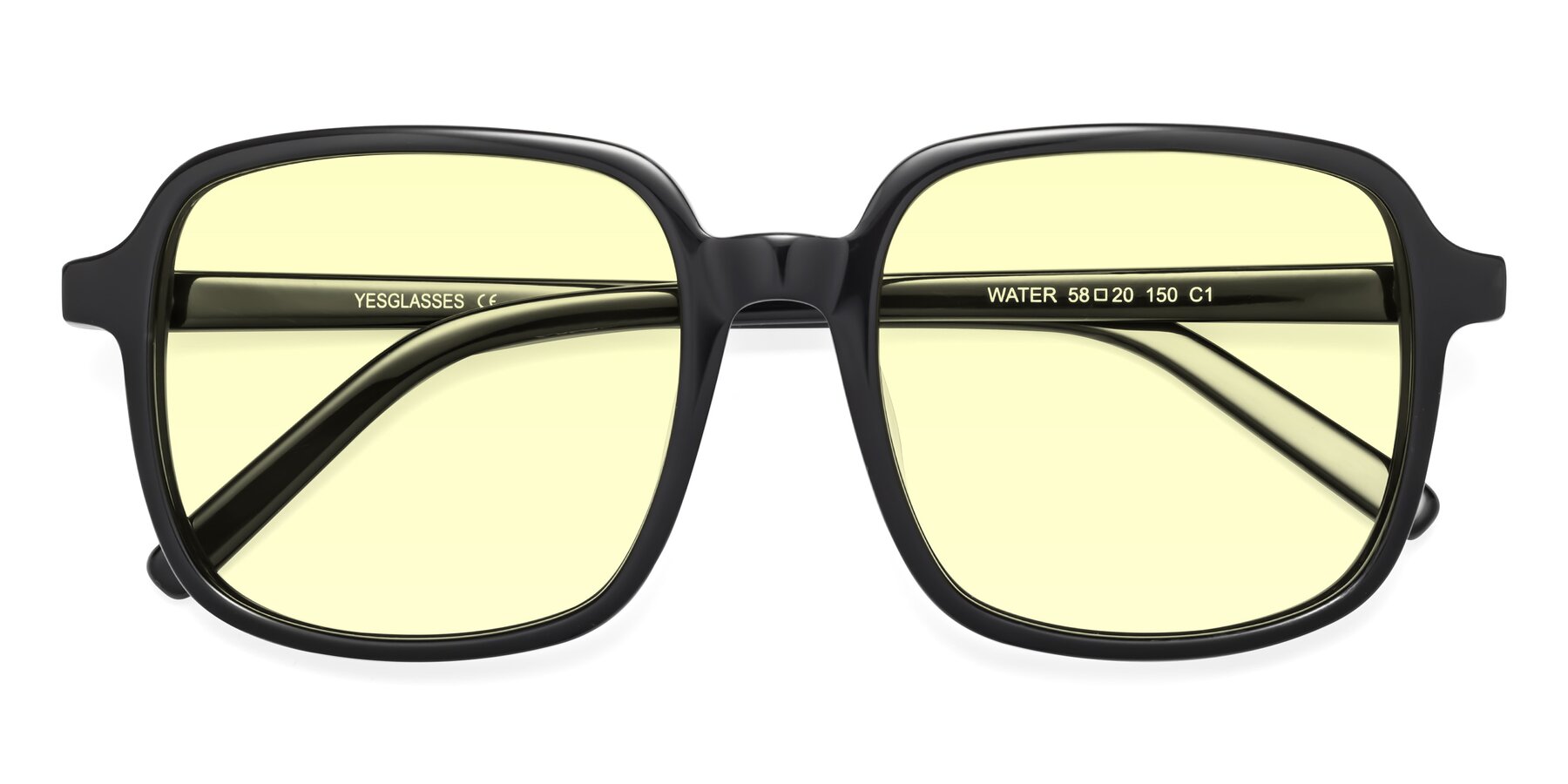 Folded Front of Water in Black with Light Yellow Tinted Lenses