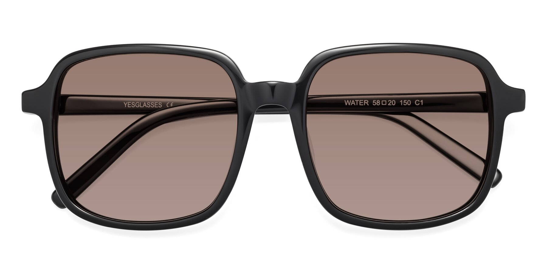 Folded Front of Water in Black with Medium Brown Tinted Lenses