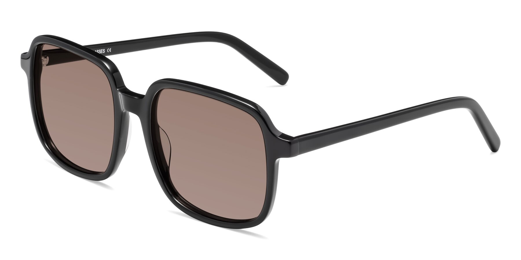 Angle of Water in Black with Medium Brown Tinted Lenses