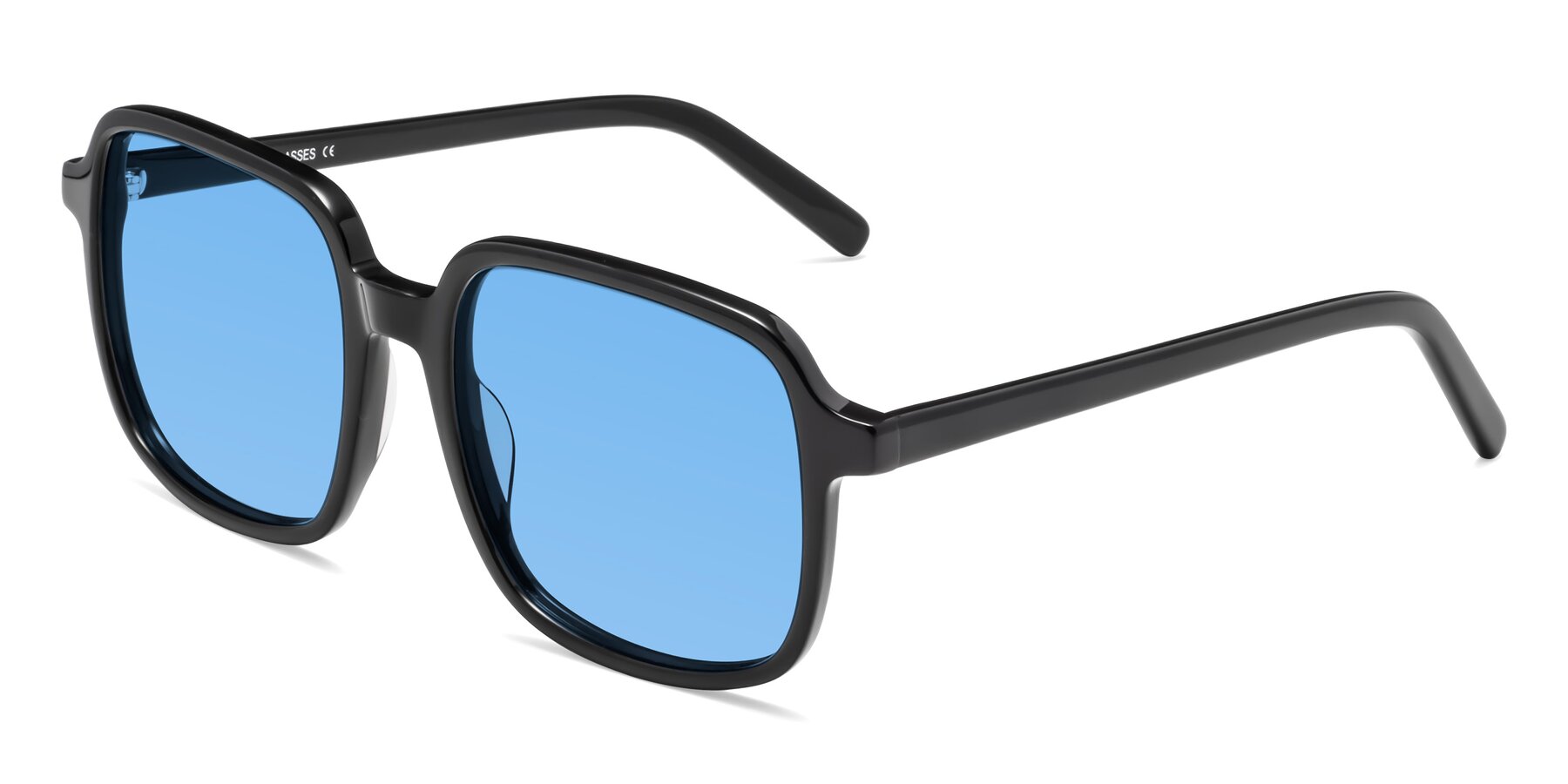 Angle of Water in Black with Medium Blue Tinted Lenses