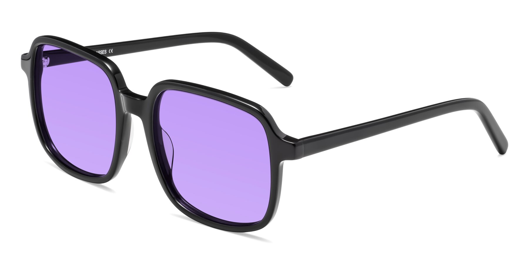 Angle of Water in Black with Medium Purple Tinted Lenses