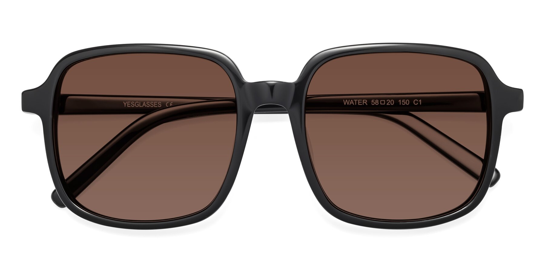 Folded Front of Water in Black with Brown Tinted Lenses