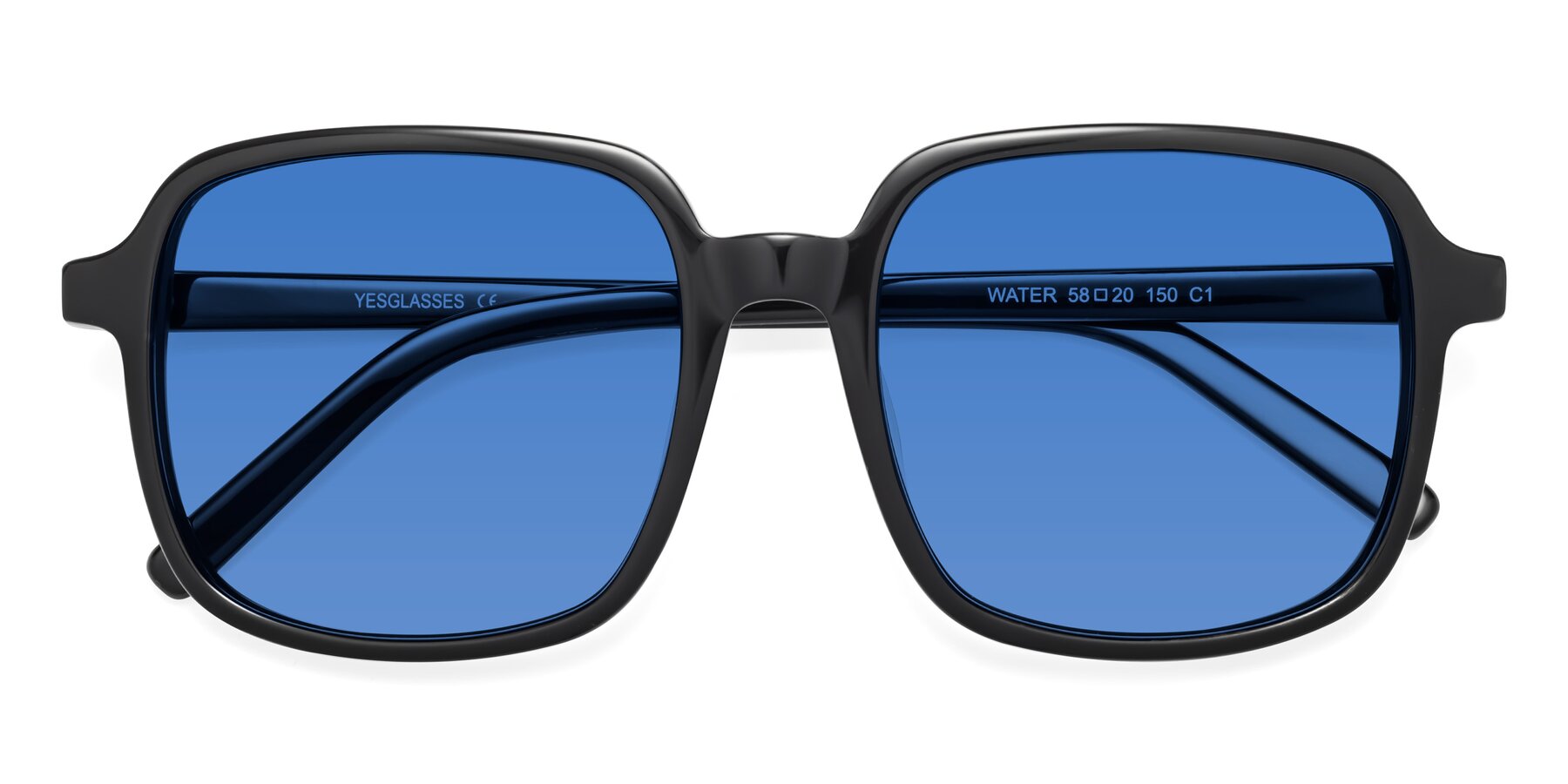 Folded Front of Water in Black with Blue Tinted Lenses