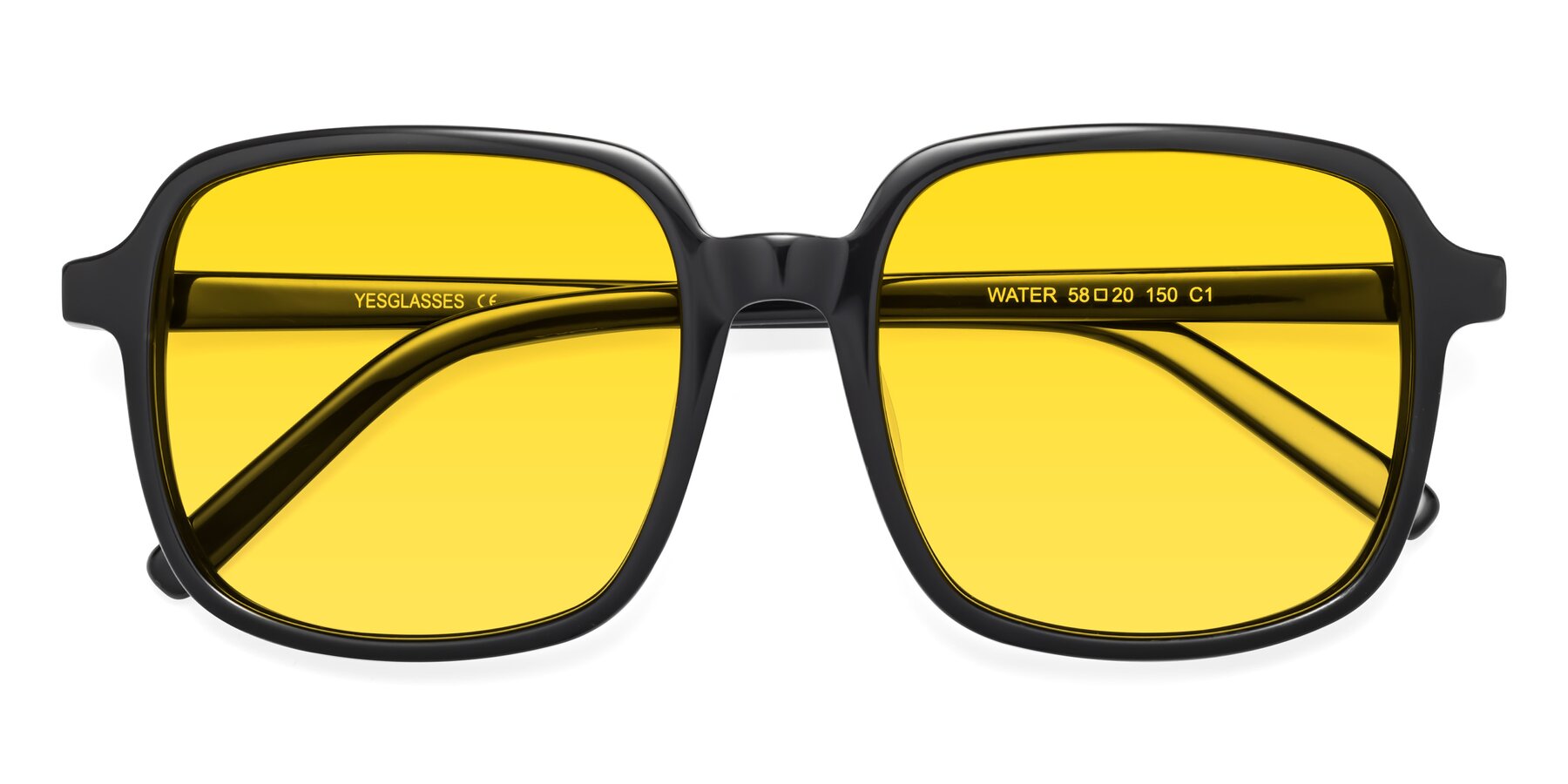 Folded Front of Water in Black with Yellow Tinted Lenses