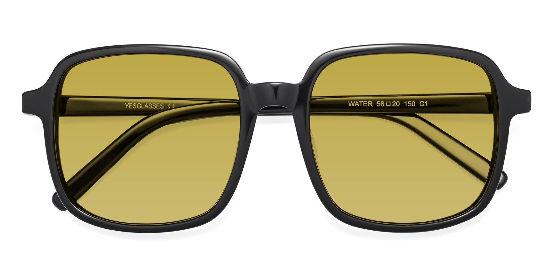 Folded Front of Water in Black with Champagne Tinted Lenses
