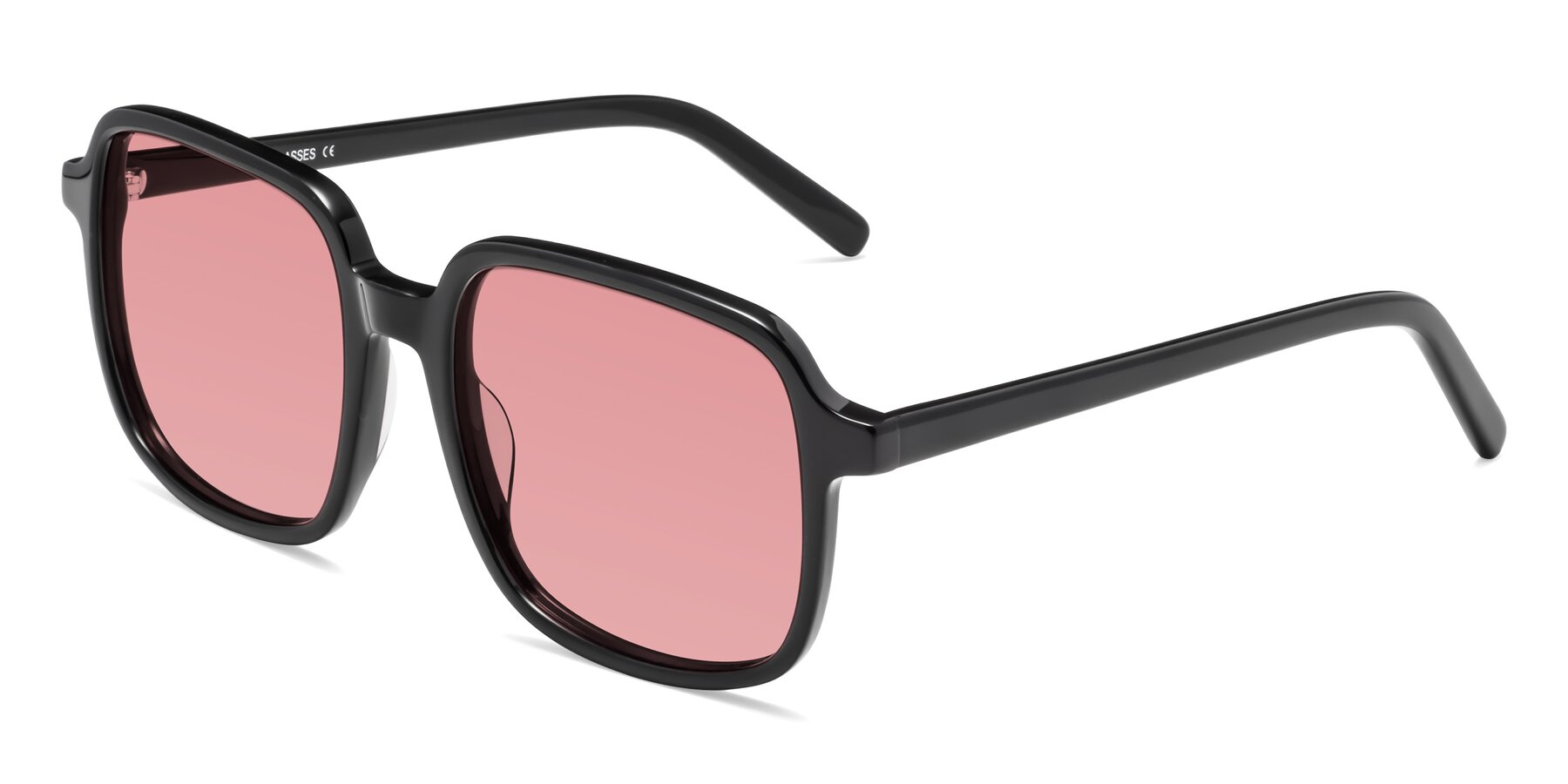 Angle of Water in Black with Medium Garnet Tinted Lenses