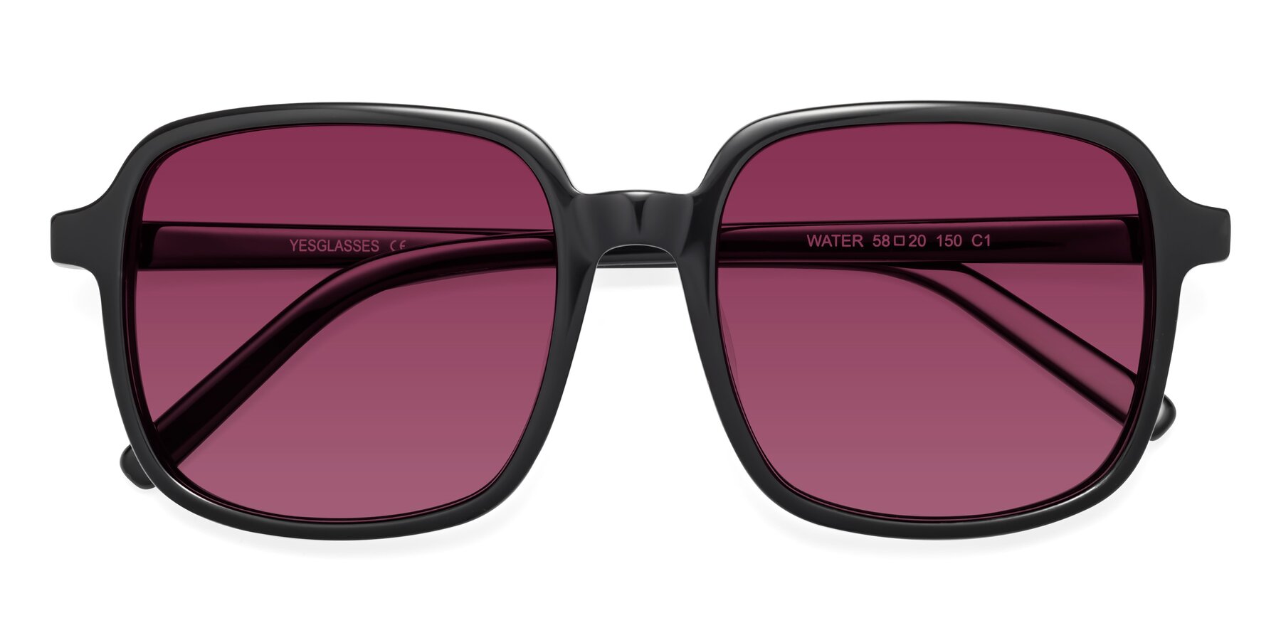 Folded Front of Water in Black with Wine Tinted Lenses