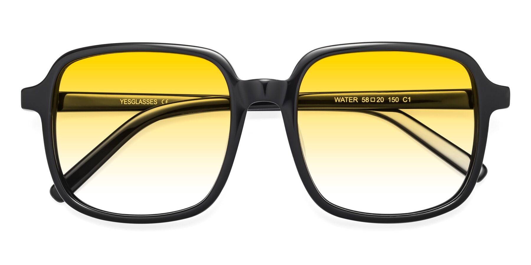 Folded Front of Water in Black with Yellow Gradient Lenses