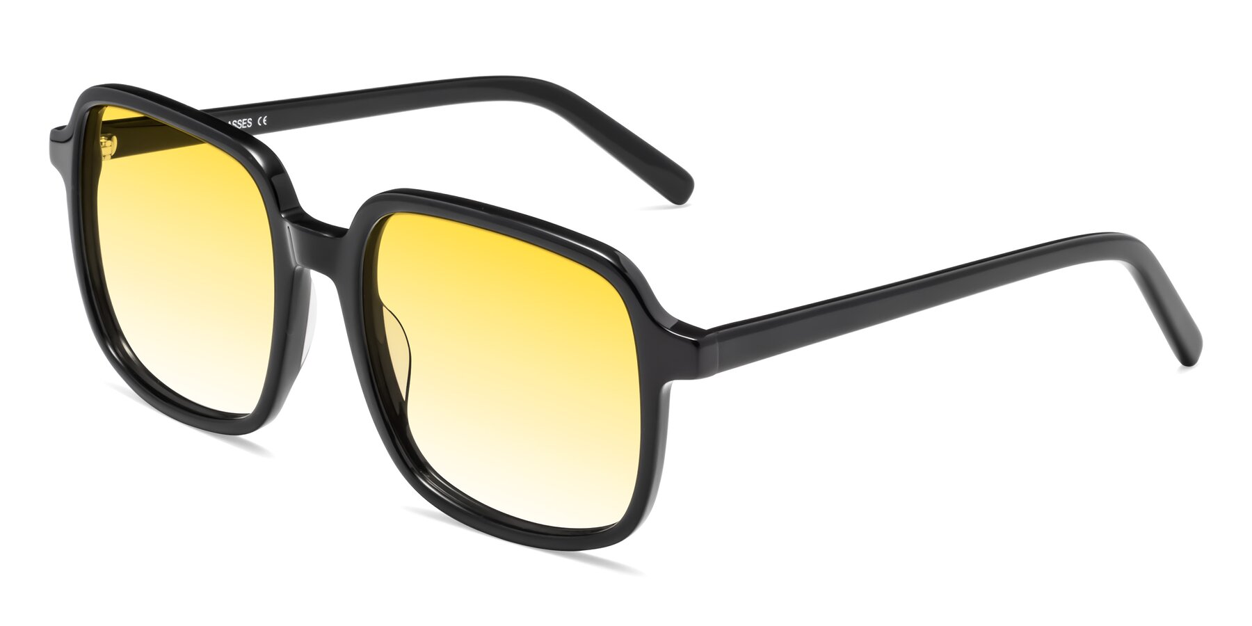 Angle of Water in Black with Yellow Gradient Lenses