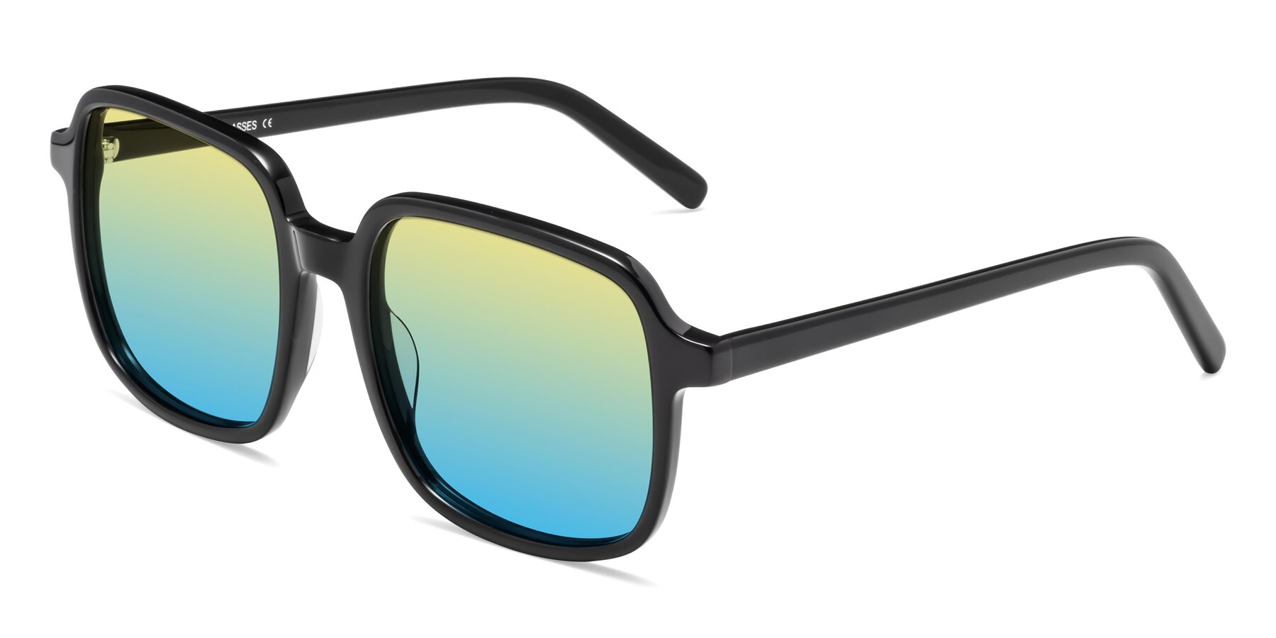 Angle of Water in Black with Yellow / Blue Gradient Lenses