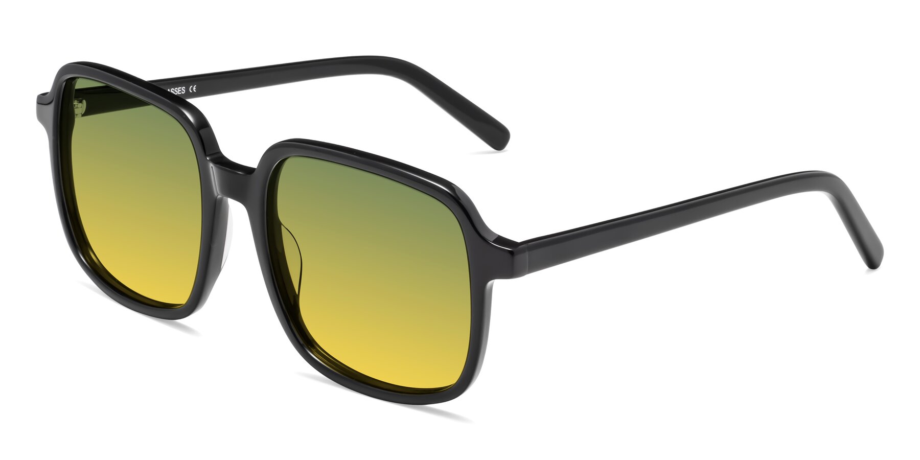 Angle of Water in Black with Green / Yellow Gradient Lenses