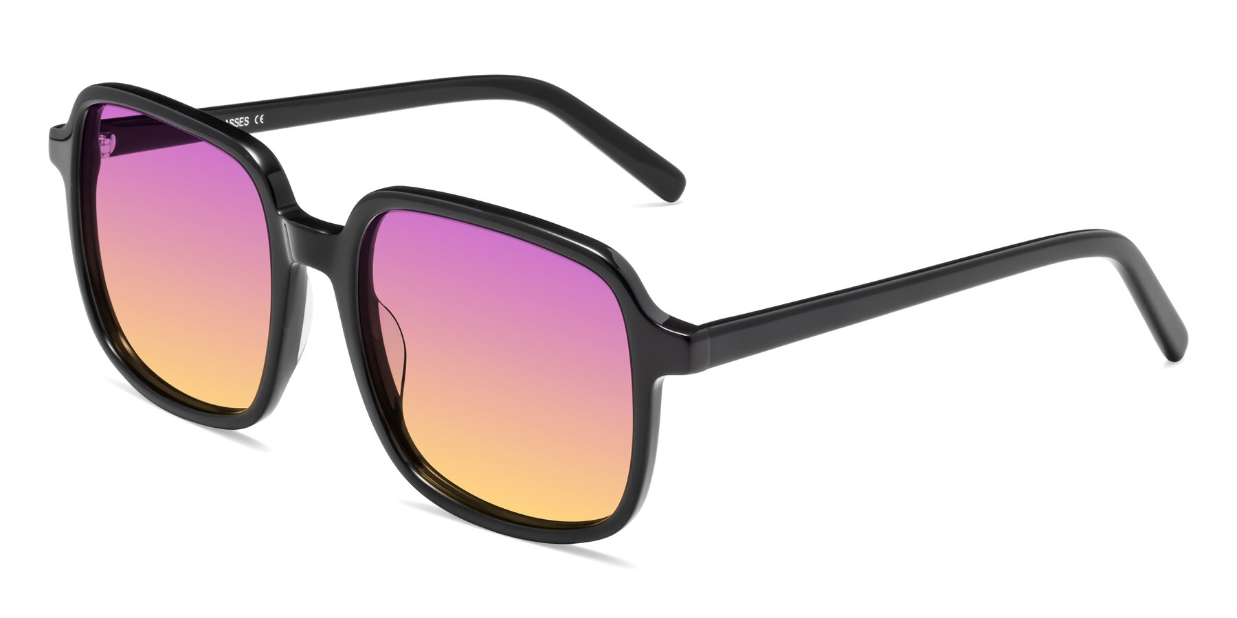 Angle of Water in Black with Purple / Yellow Gradient Lenses