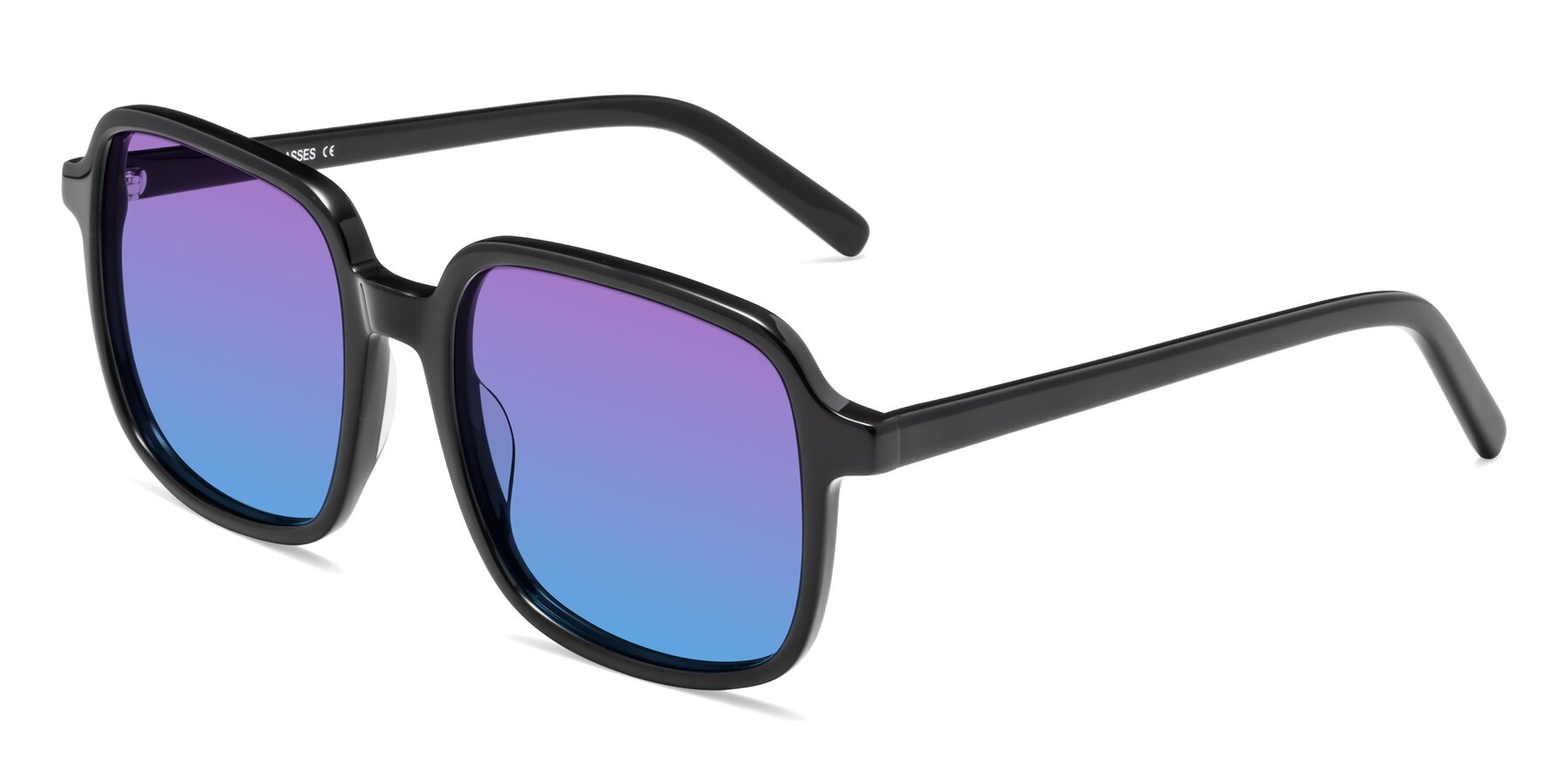 Angle of Water in Black with Purple / Blue Gradient Lenses
