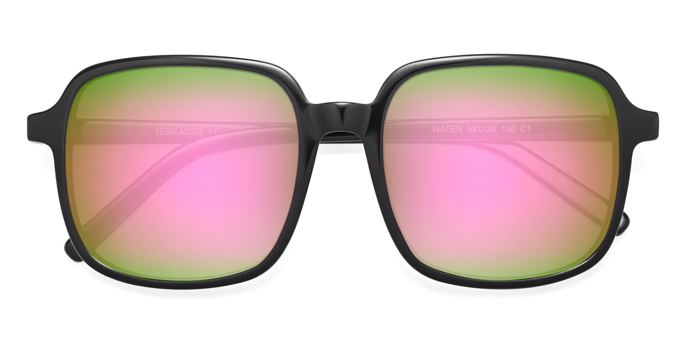 Water - Black Flash Mirrored Sunglasses