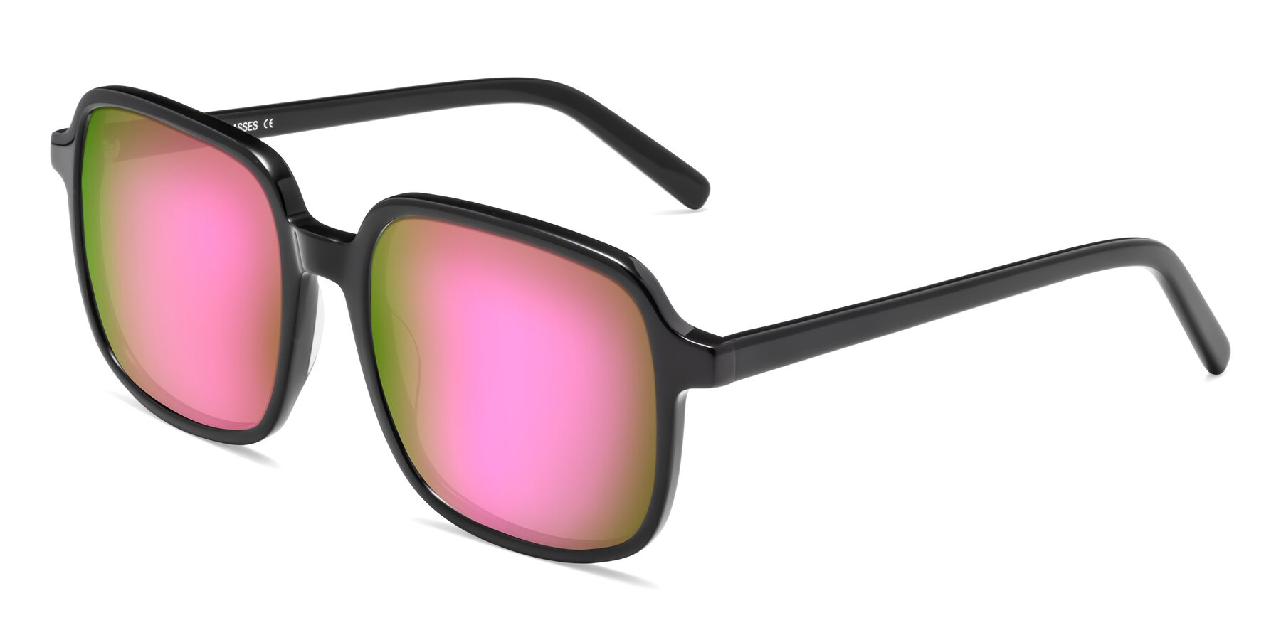 Angle of Water in Black with Pink Mirrored Lenses