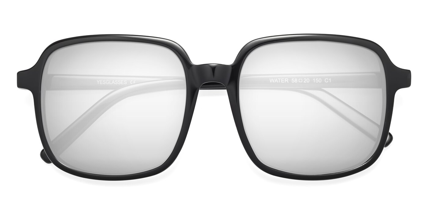 Water - Black Flash Mirrored Sunglasses