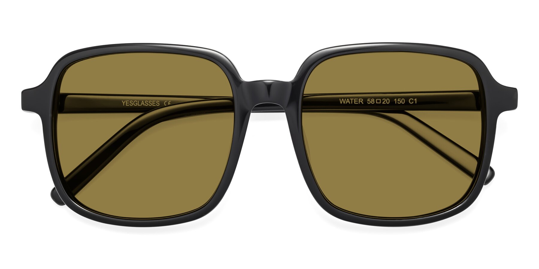 Folded Front of Water in Black with Brown Polarized Lenses