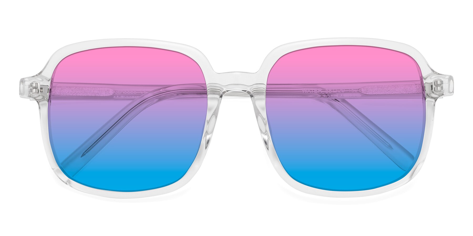 Folded Front of Water in Clear with Pink / Blue Gradient Lenses