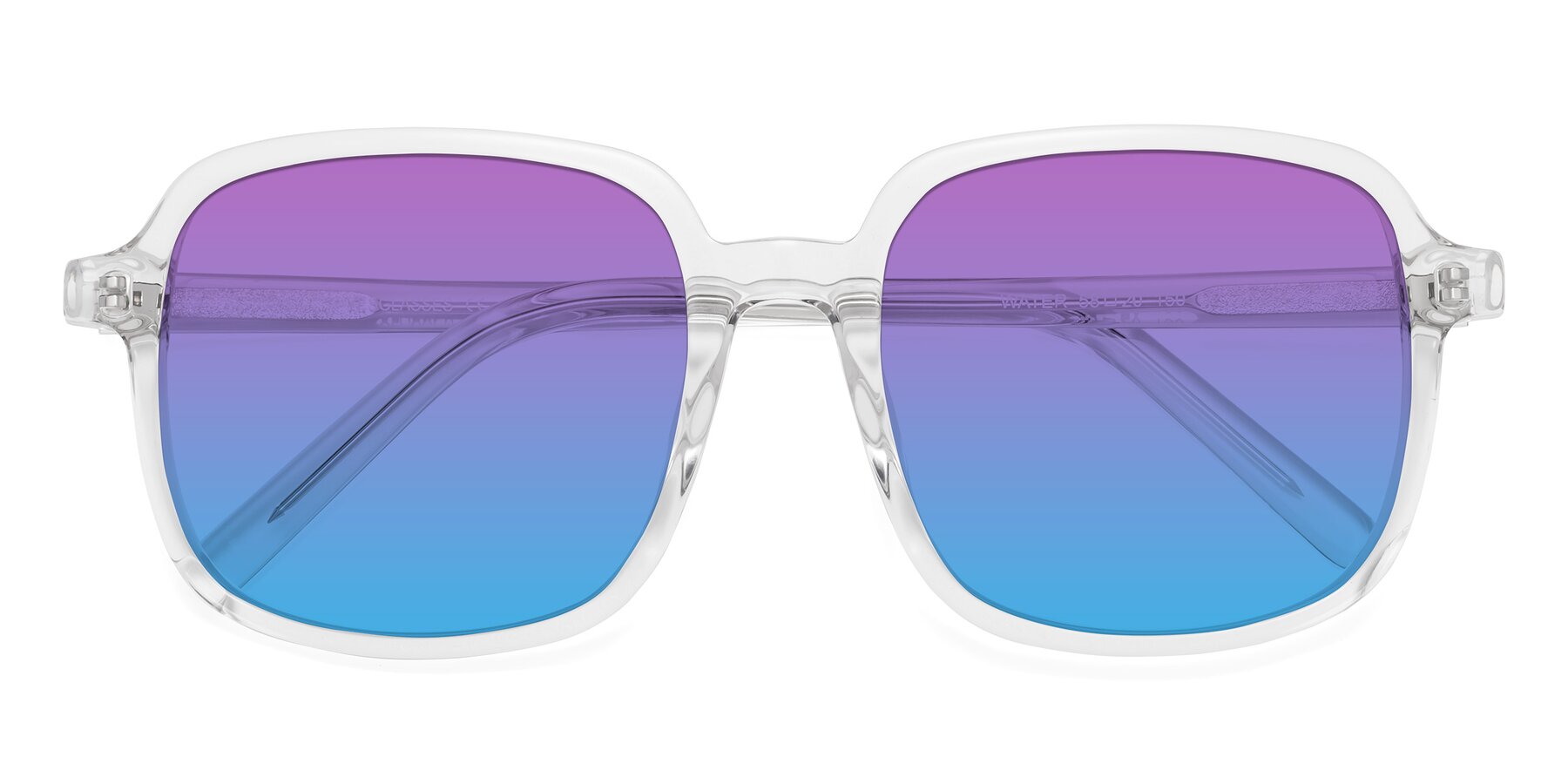 Folded Front of Water in Clear with Purple / Blue Gradient Lenses