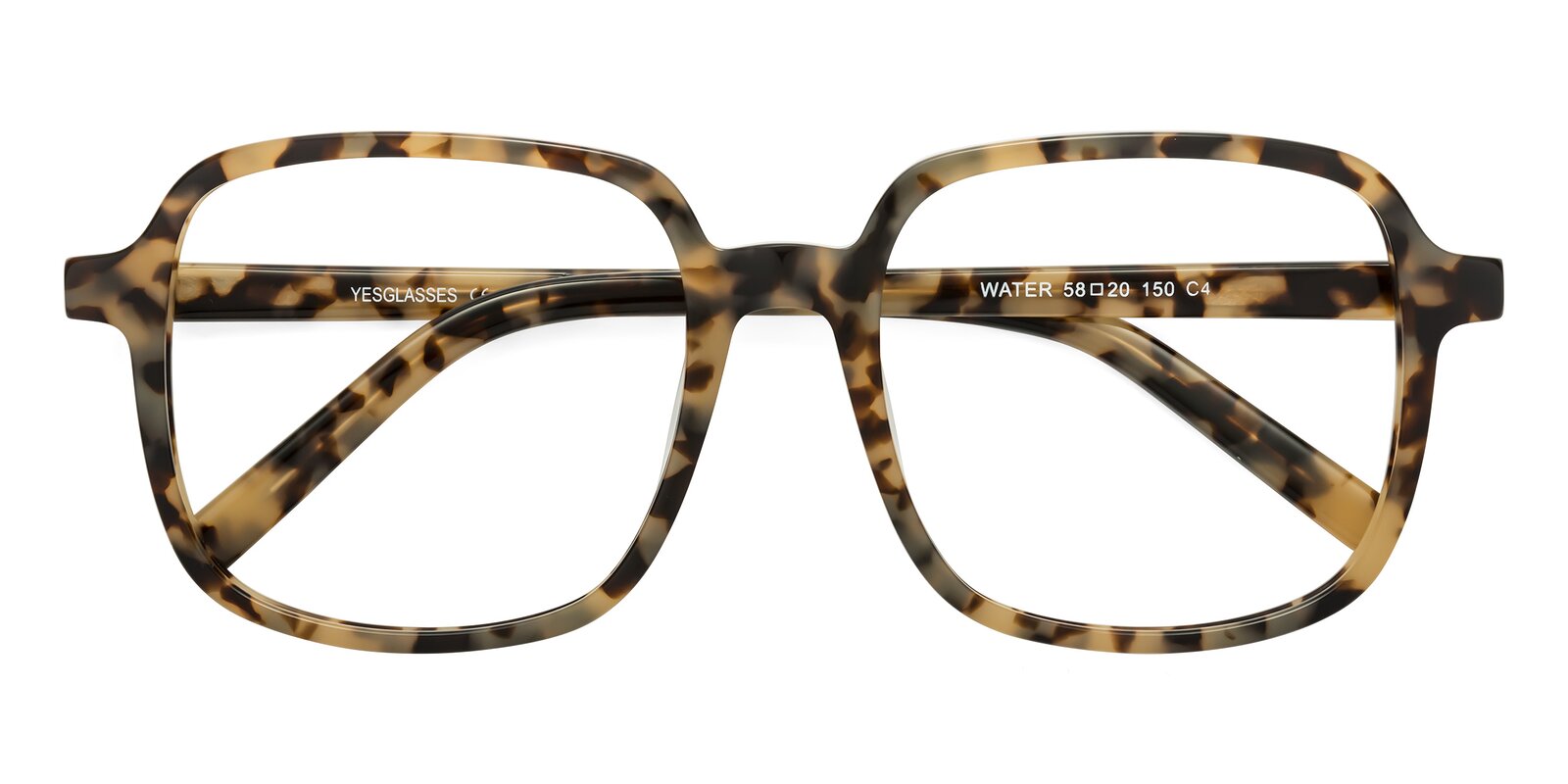 Ivory Tortoise Oversized Acetate Square Eyeglasses - Water