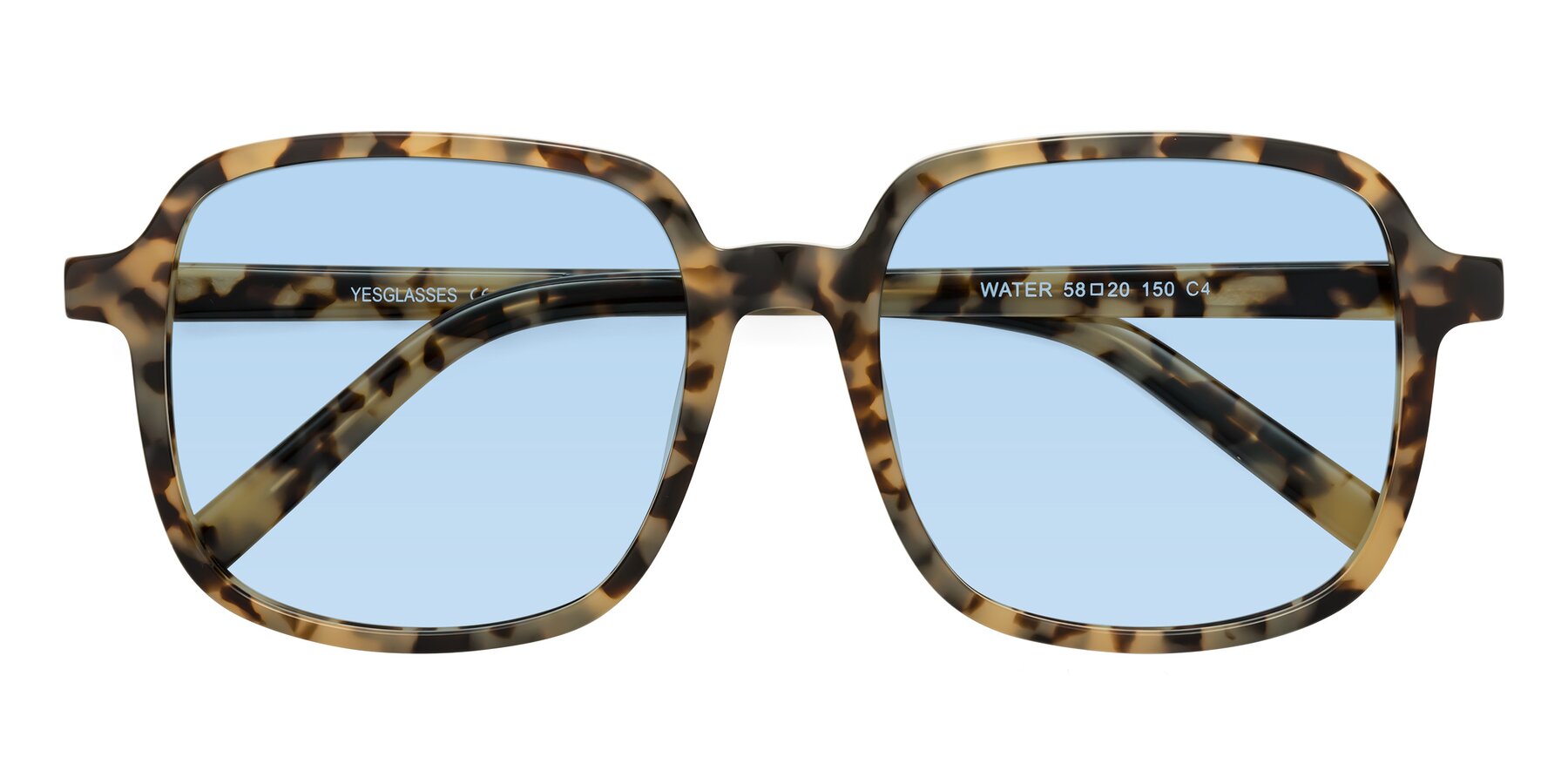 Folded Front of Water in Tortoise with Light Blue Tinted Lenses