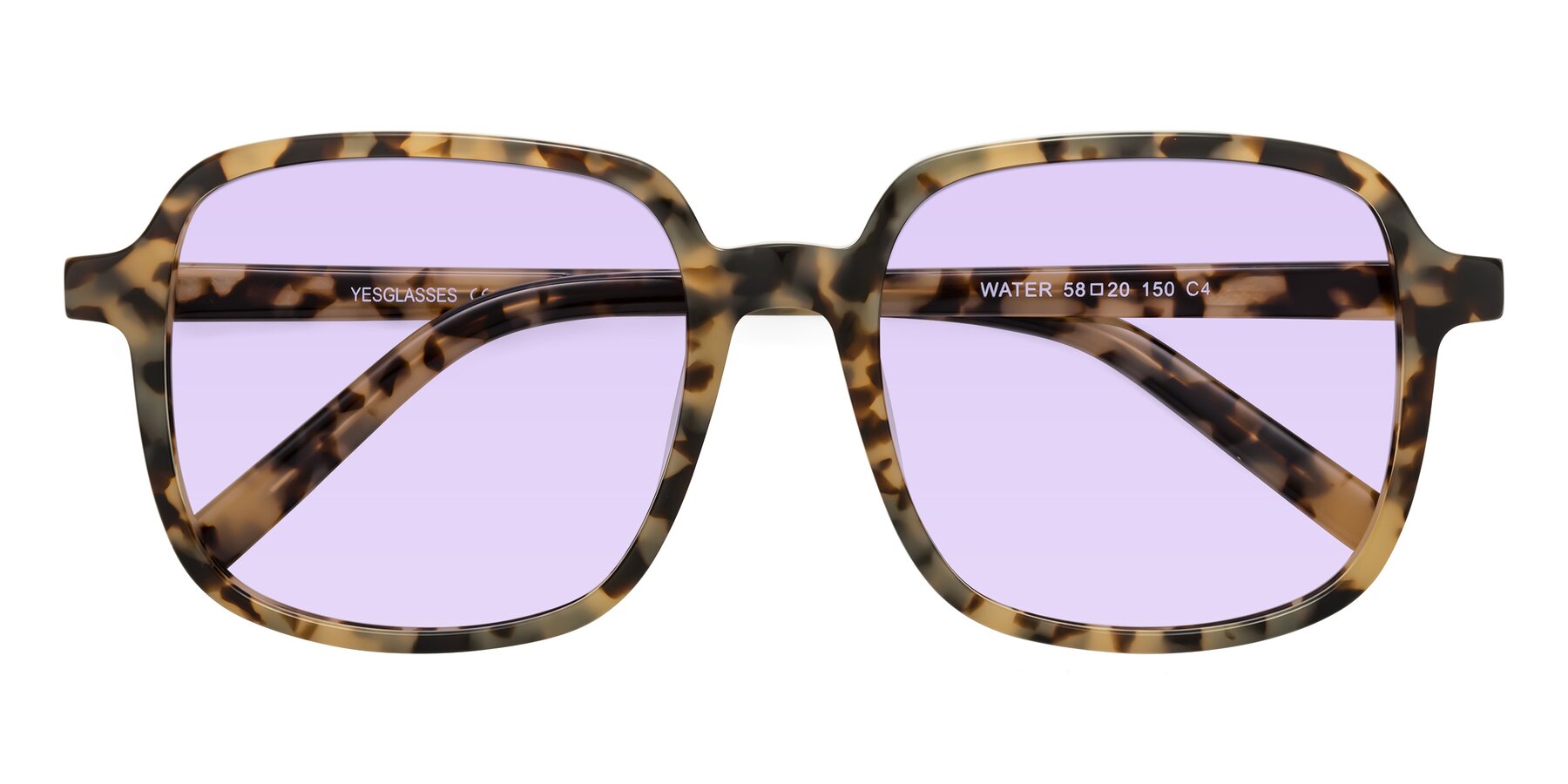 Folded Front of Water in Tortoise with Light Purple Tinted Lenses