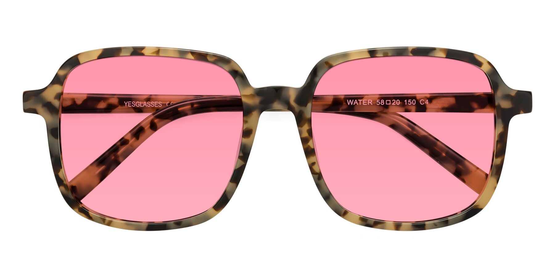 Folded Front of Water in Tortoise with Pink Tinted Lenses