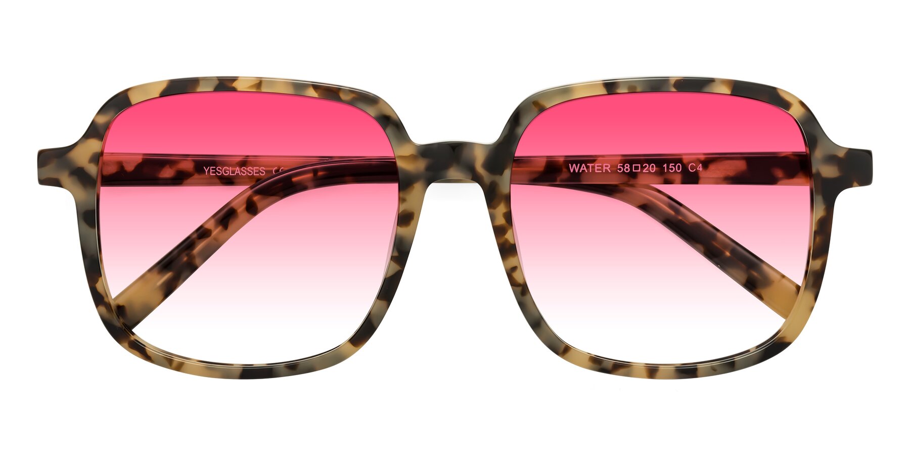Folded Front of Water in Tortoise with Pink Gradient Lenses
