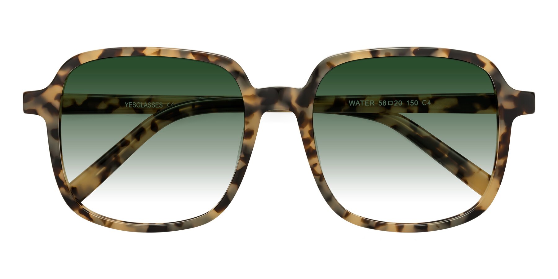Folded Front of Water in Tortoise with Green Gradient Lenses