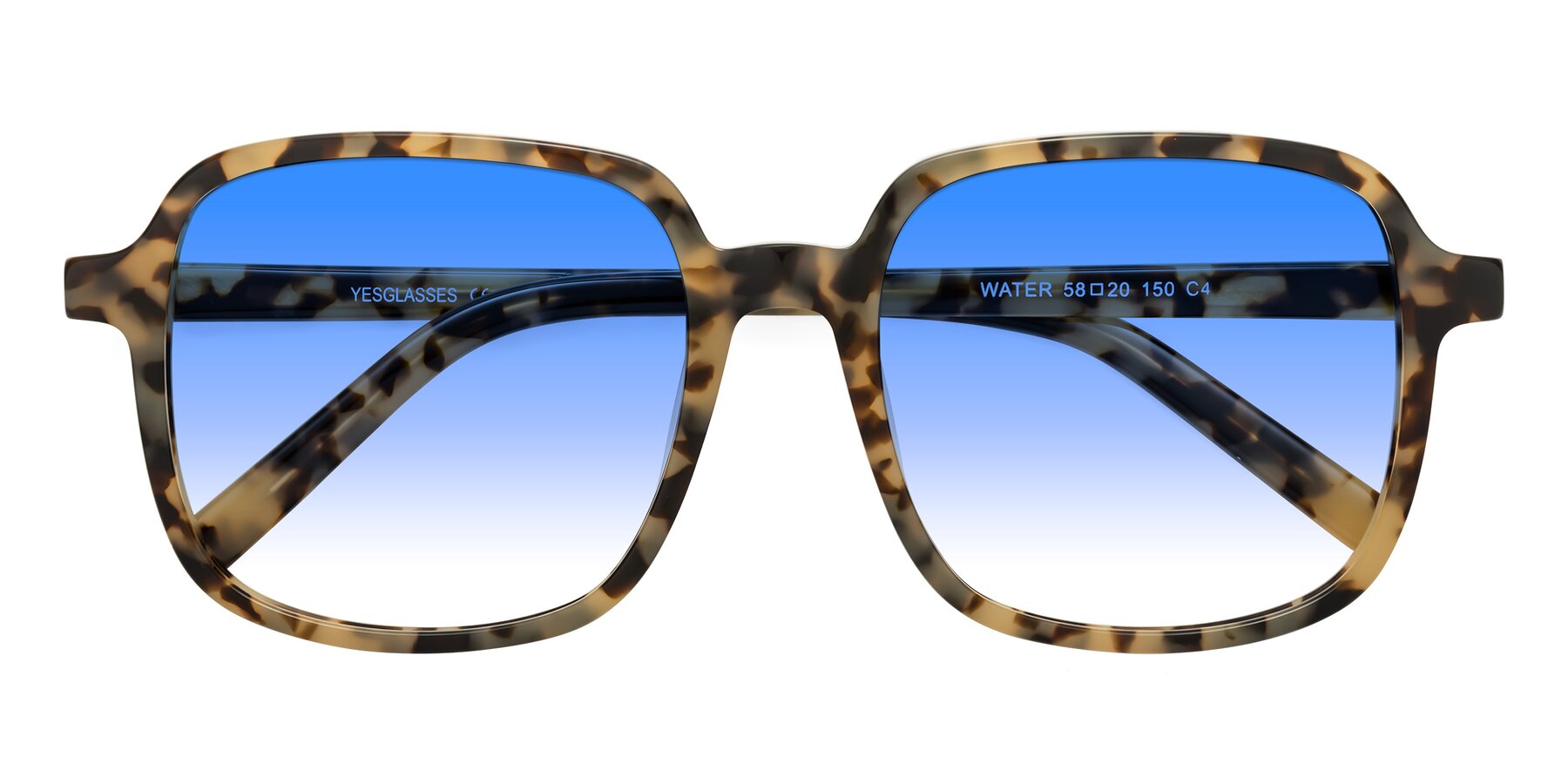 Folded Front of Water in Tortoise with Blue Gradient Lenses