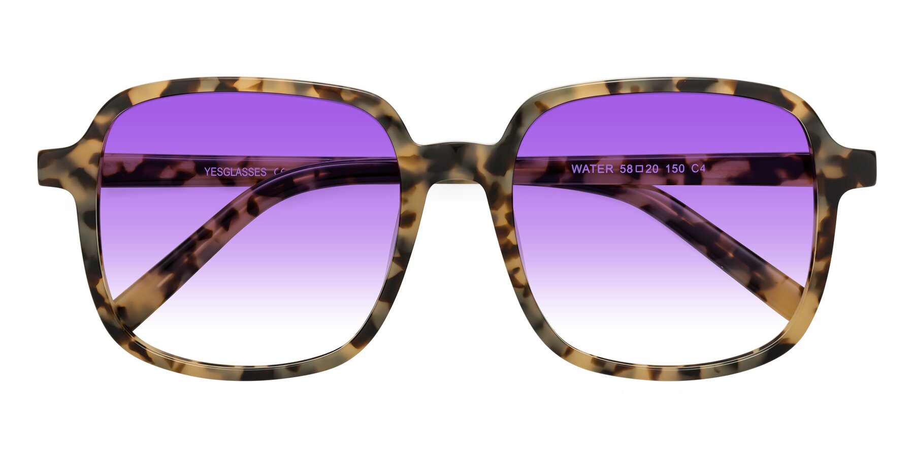 Folded Front of Water in Tortoise with Purple Gradient Lenses
