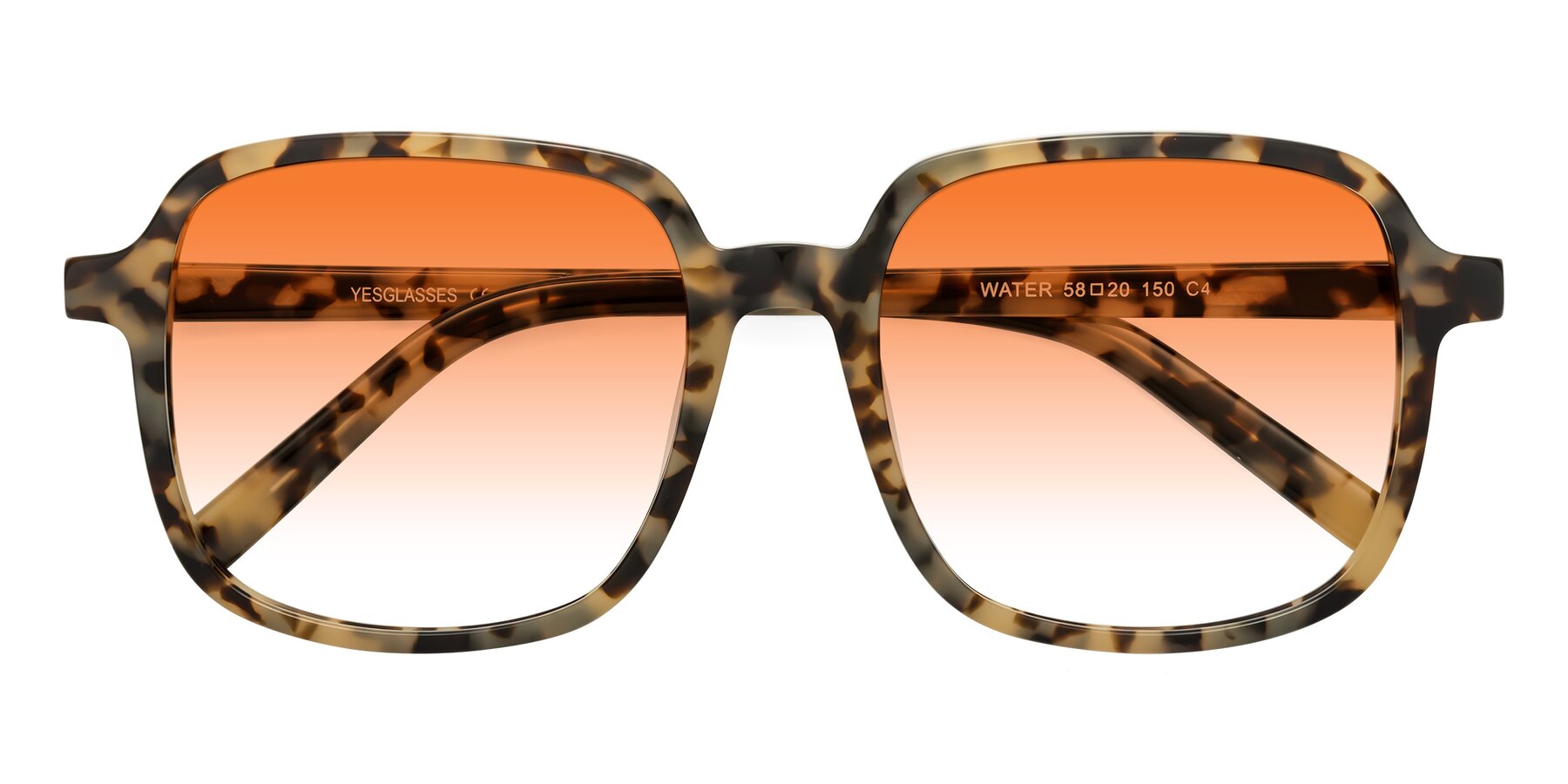 Folded Front of Water in Tortoise with Orange Gradient Lenses