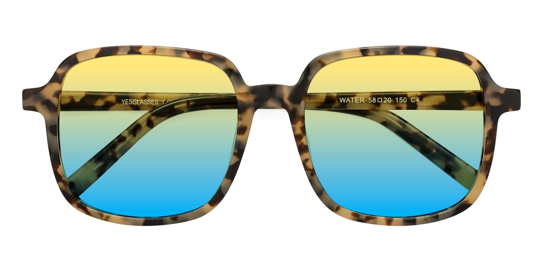 Folded Front of Water in Tortoise with Yellow / Blue Gradient Lenses