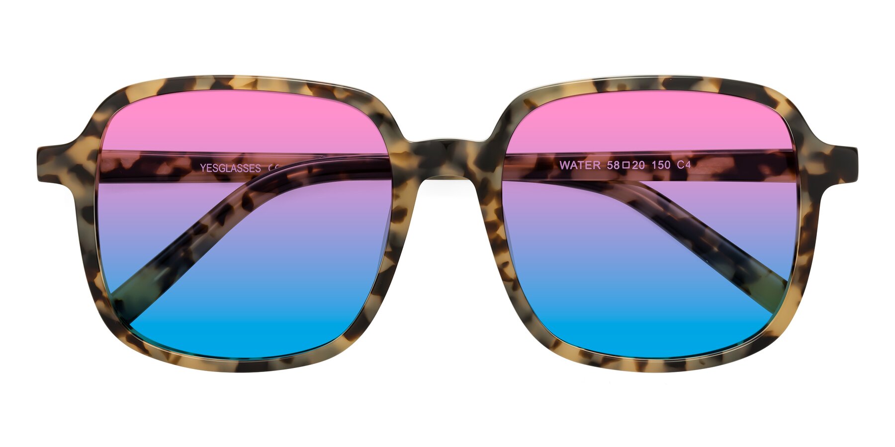 Folded Front of Water in Tortoise with Pink / Blue Gradient Lenses