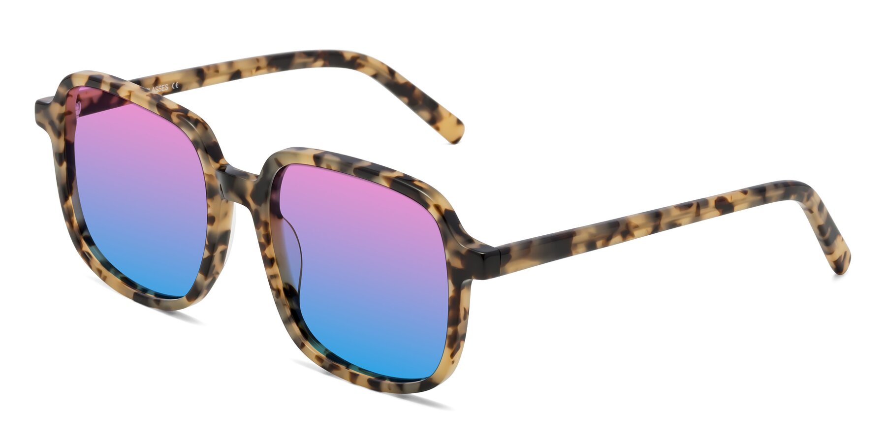 Angle of Water in Tortoise with Pink / Blue Gradient Lenses