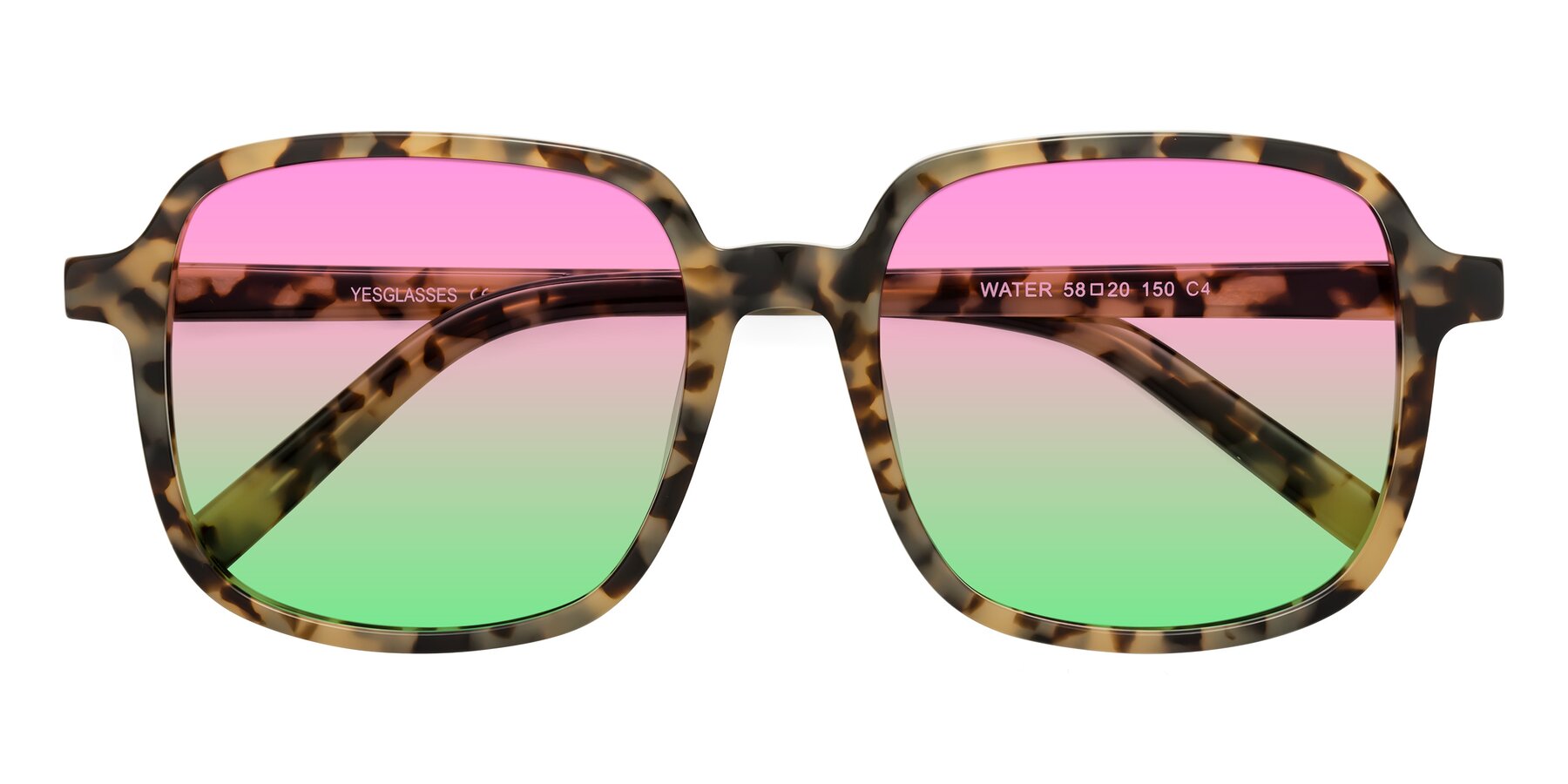 Folded Front of Water in Tortoise with Pink / Green Gradient Lenses