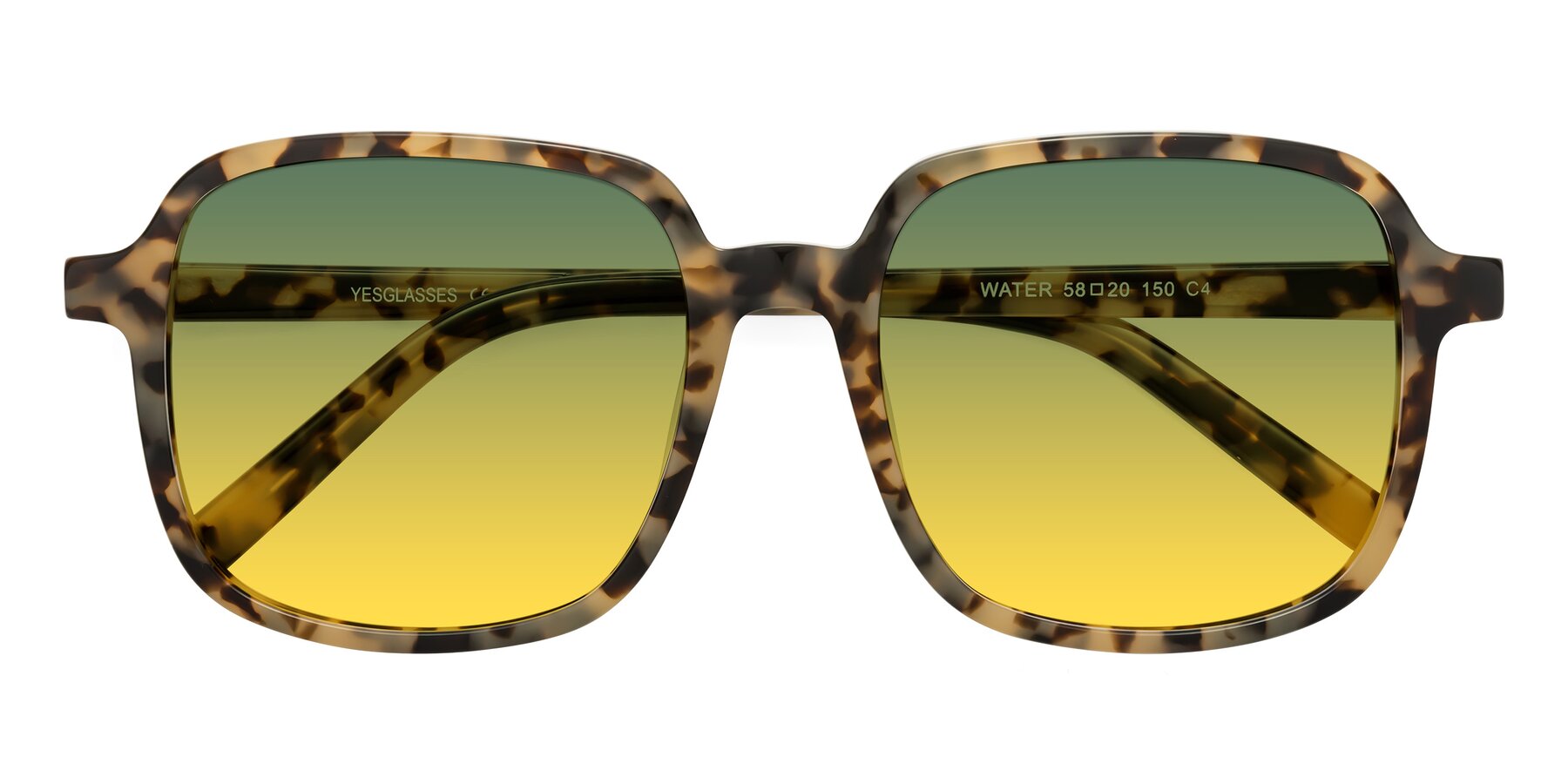 Folded Front of Water in Tortoise with Green / Yellow Gradient Lenses