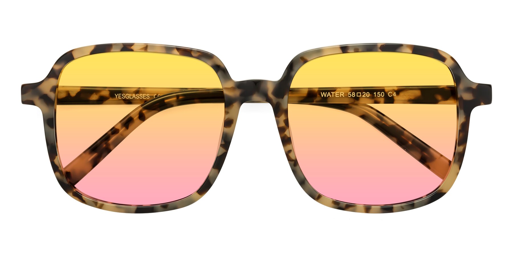 Folded Front of Water in Tortoise with Yellow / Pink Gradient Lenses